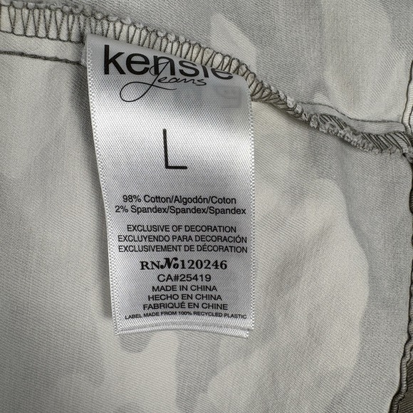 Kensie Jeans Camo Denim Jean Jacket Womens Large Utility Military Army Stretch - Picture 8 of 9